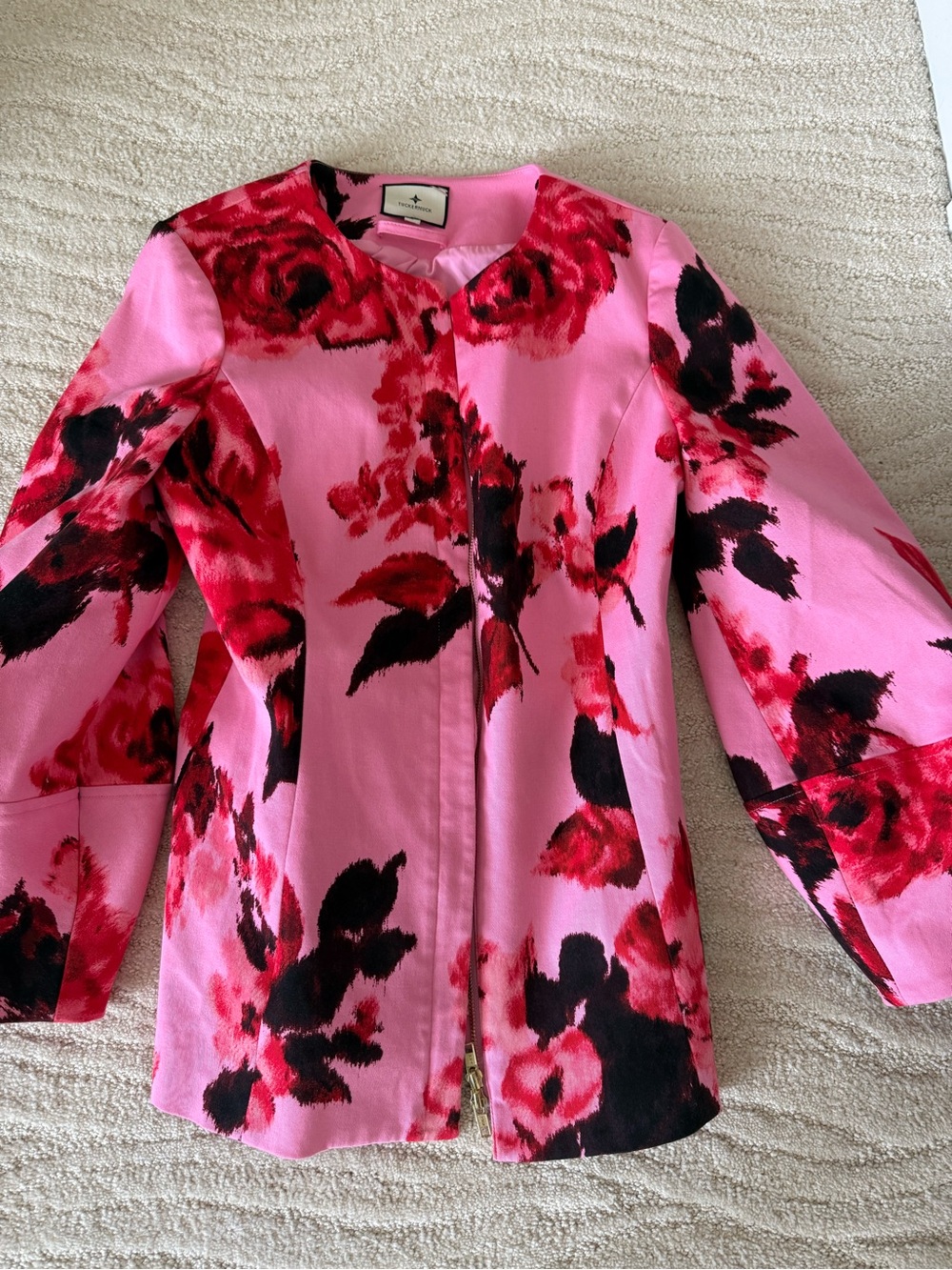 Tuckernuck Pink Floral Zip-Front Blazer